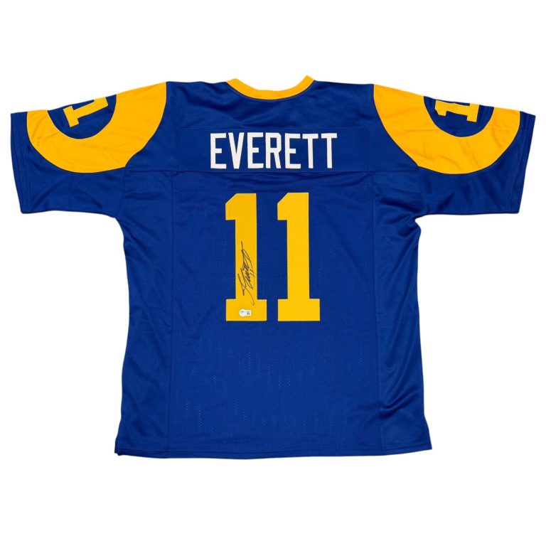 Jim Everett Signed Los Angeles Rams Custom Jersey Beckett Witness BAS COA