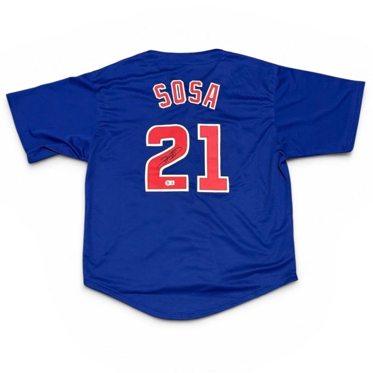 Sammy Sosa Signed Chicago Cubs Custom Jersey Beckett Witness BAS COA