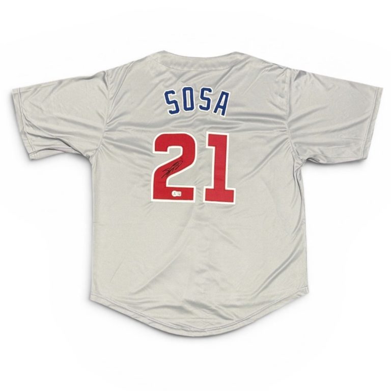 Sammy Sosa Signed Chicago Cubs Custom Jersey Beckett Witness BAS COA