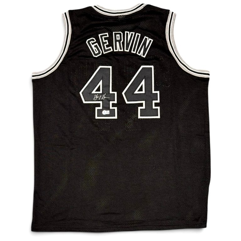 George Gervin Signed San Antonio Spurs Custom Jersey Beckett Witness BAS COA