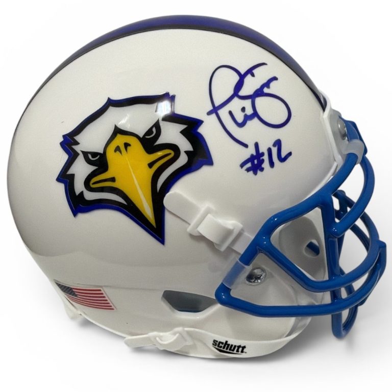 Phil Simms Signed Morehead State Eagles Schutt Mini Helmet JSA & FANATICS COA