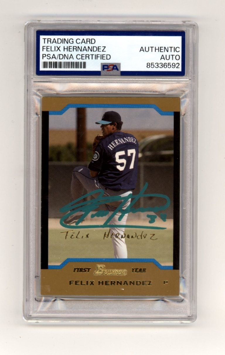Felix Hernandez 2004 Bowman #224 1st Gold Signed Rookie RC PSA Auto Mariners