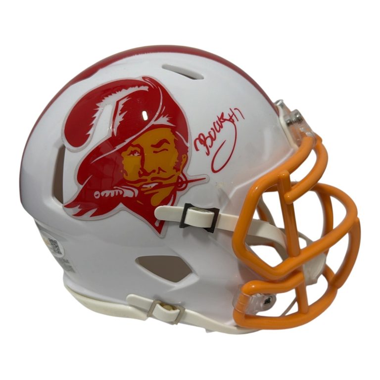 Bucky Irving Signed  Tampa Bay Buccaneers TB Mini Helmet JSA Witness COA