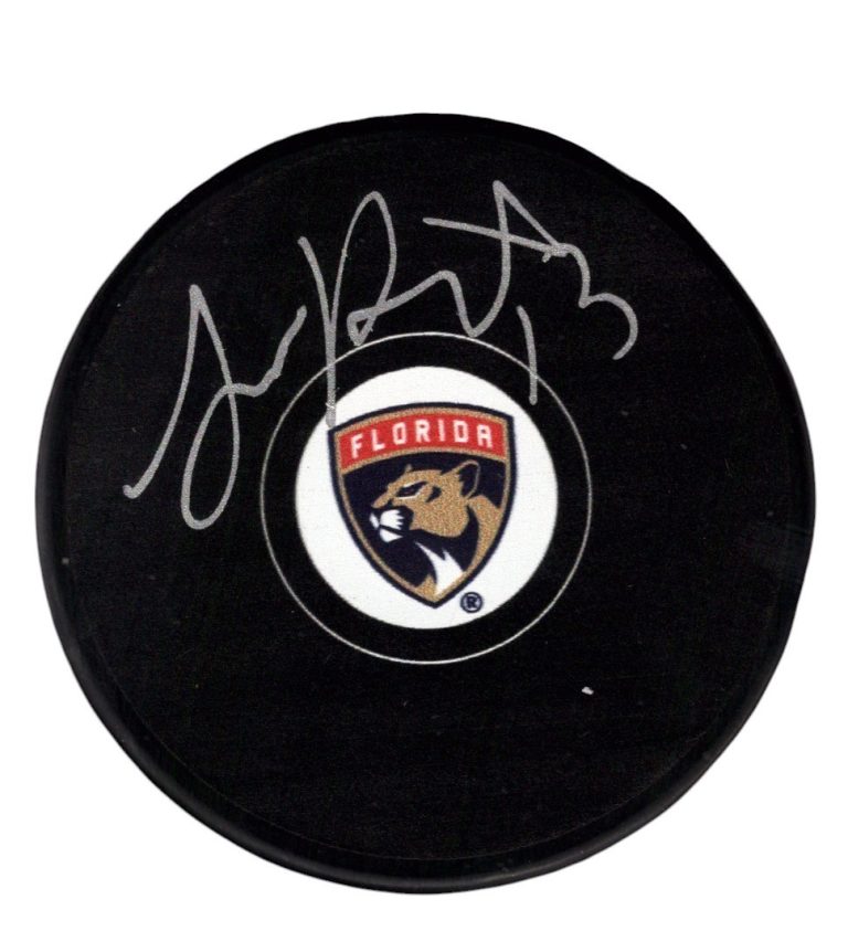 Sam Reinhart Signed Autographed Florida Panthers Logo Puck Fanatics COA