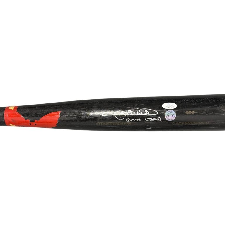 Gary Sheffield Signed Game Used Sam Bat Black Bat JSA COA Braves A