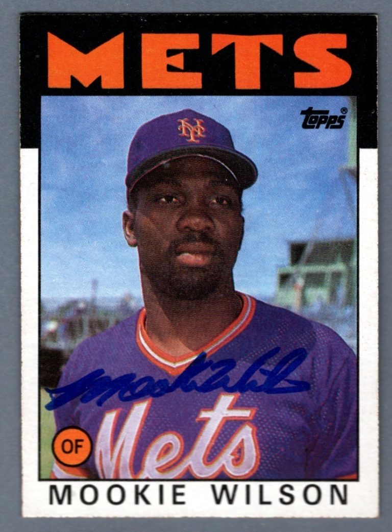 Mookie Wilson Signed 1986 Topps #315 LSCM COA New York Mets