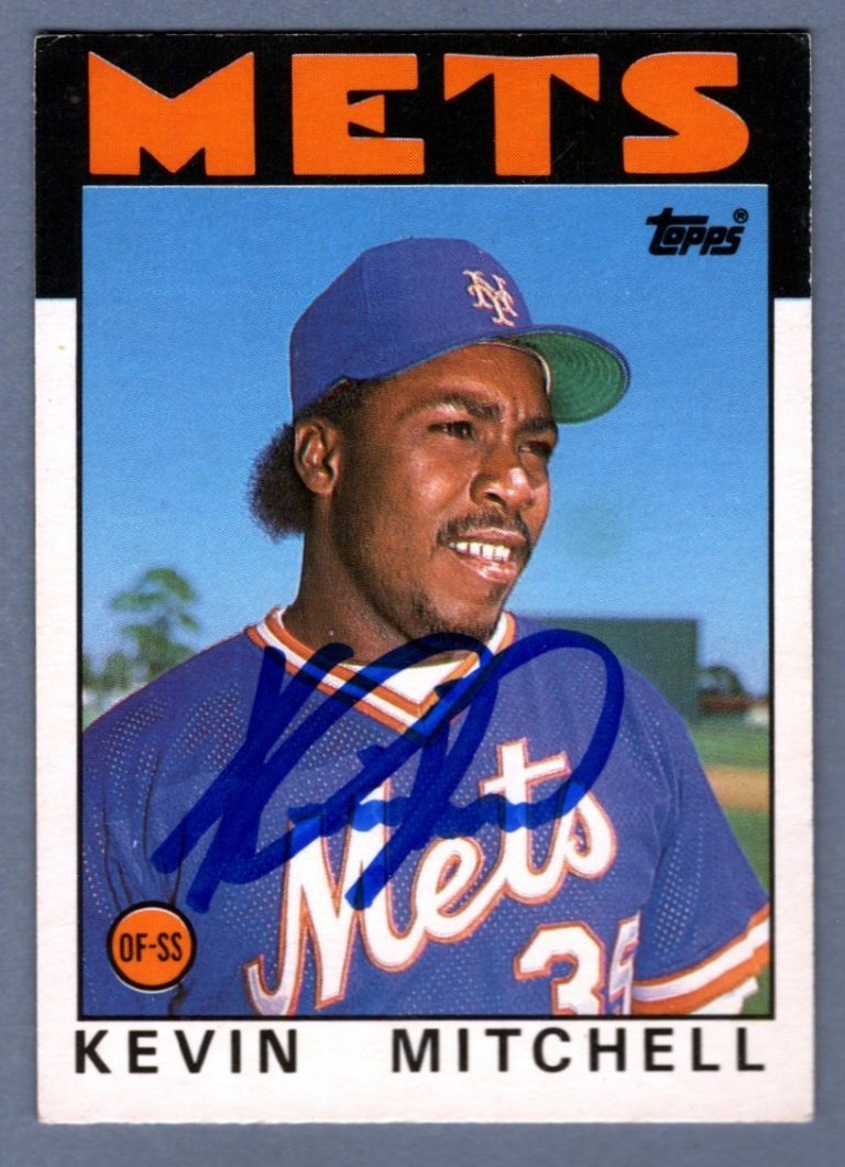 Kevin Mitchell Signed 1986 Topps Traded #74T Rookie RC LSCM COA New York Mets