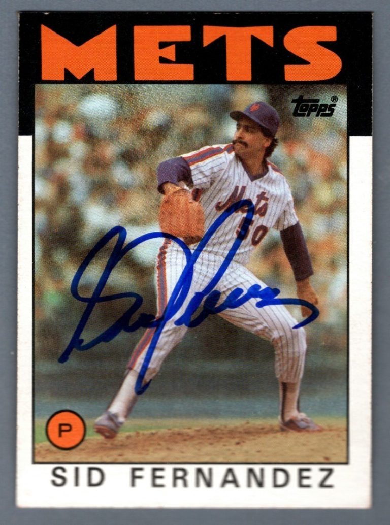 Sid Fernandez Signed 1986 Topps #104 LSCM COA New York Mets