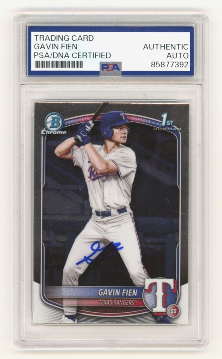 Gavin Fien 2025 Bowman Chrome 1st Signed Autograph Rookie RC PSA Authentic Auto