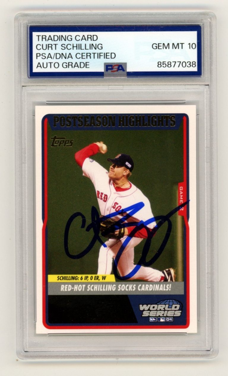Curt Schilling 2005 Topps #732 Postseason Highlights Signed Auto PSA 10 Auto