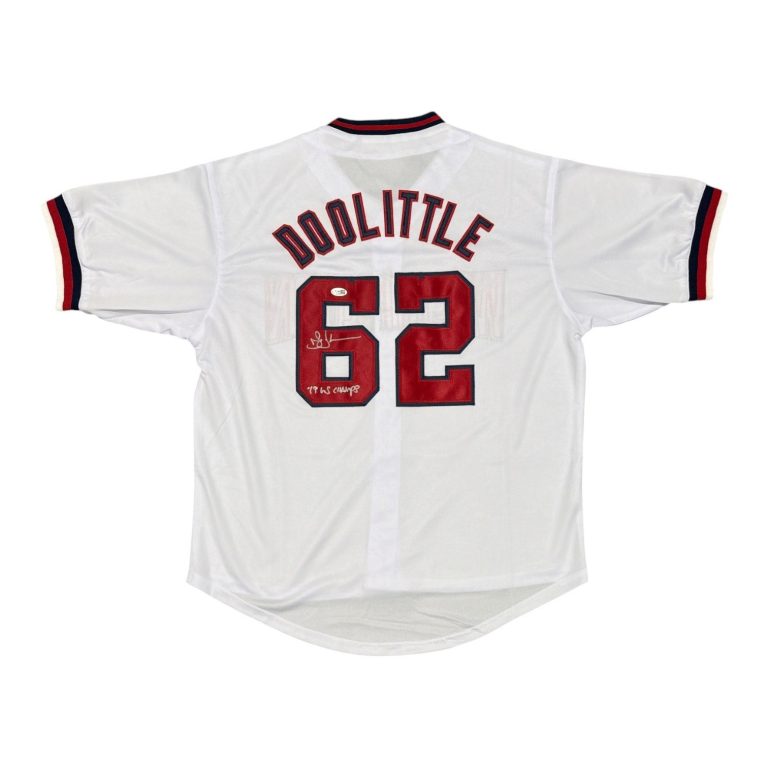 Sean Doolittle Signed Washington Nationals Custom Jersey  w 19 WS Champs JSA COA