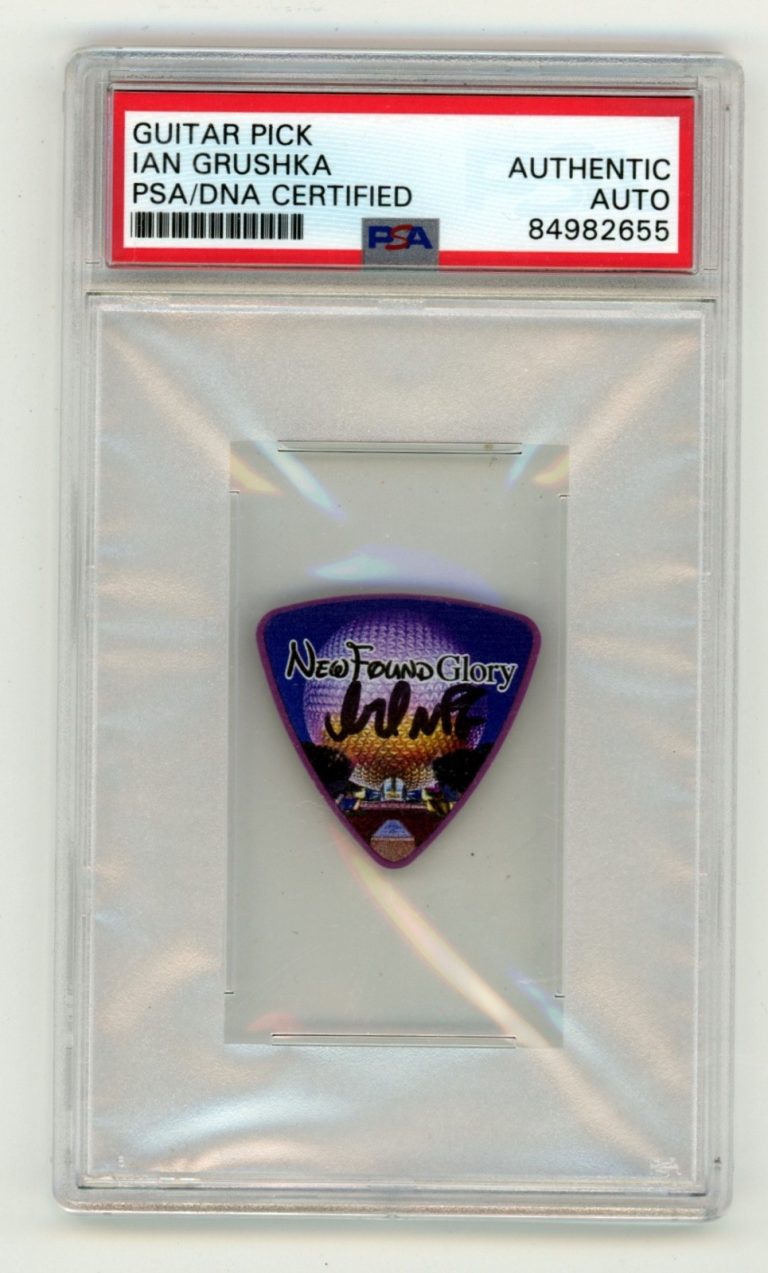 Ian Grushka New Found Glory Disney World Epcot Signed Guitar Pick PSA AUTHENTIC