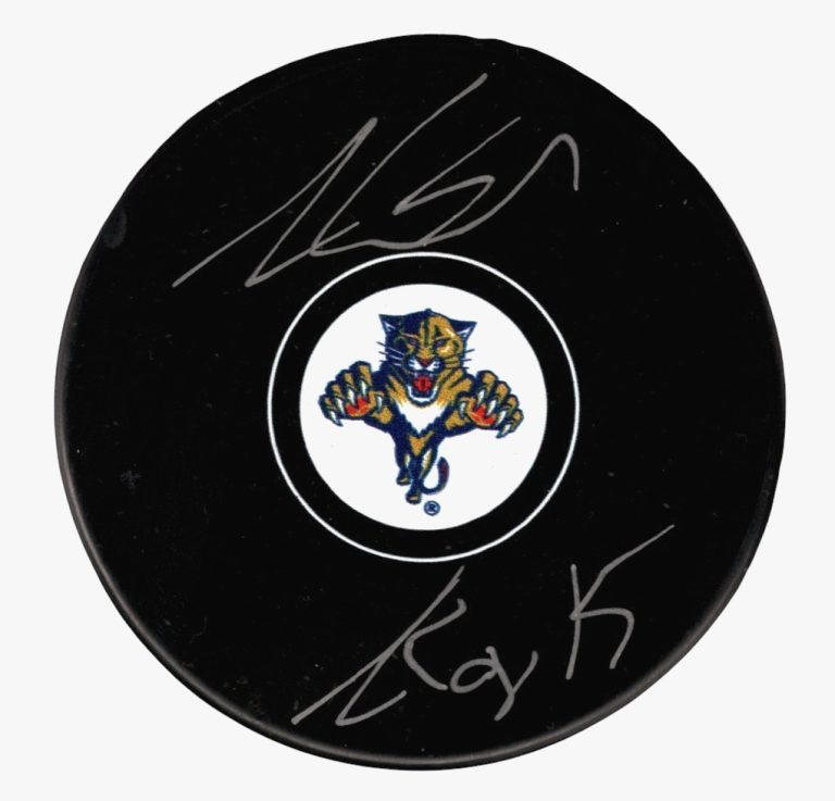 Aaron Ekblad Signed Autographed Florida Panthers Puck w/ ROY 15 COJO + JSA COA