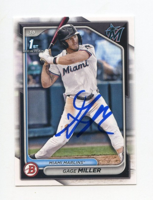 GAGE MILLER SIGNED AUTOGRAPHED 2024 BOWMAN DRAFT BASEBALL CARD AUTO