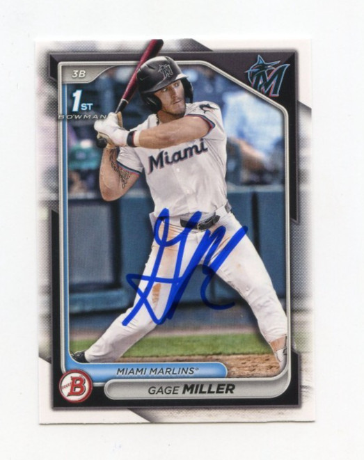 GAGE MILLER SIGNED AUTOGRAPHED 2024 BOWMAN DRAFT BASEBALL CARD AUTO