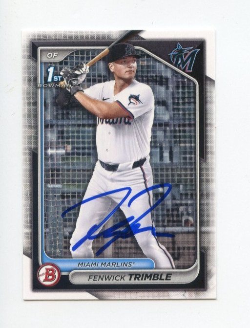 FENWICK TRIMBLE SIGNED AUTOGRAPHED 2024 BOWMAN DRAFT BASEBALL CARD AUTO