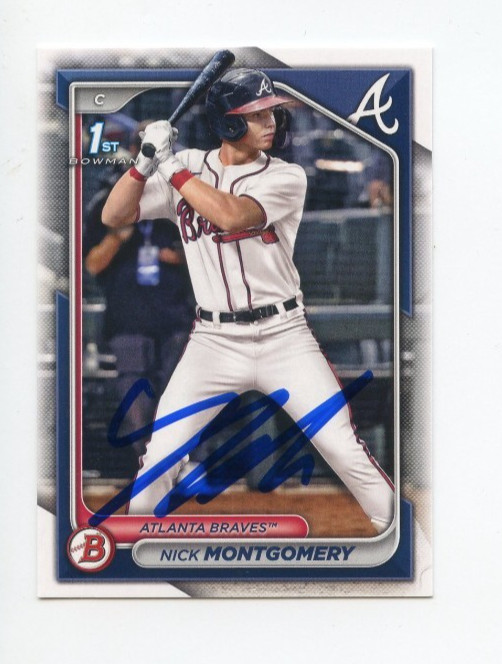 NICK MONTGOMERY SIGNED AUTOGRAPHED 2024 BOWMAN DRAFT BASEBALL CARD AUTO