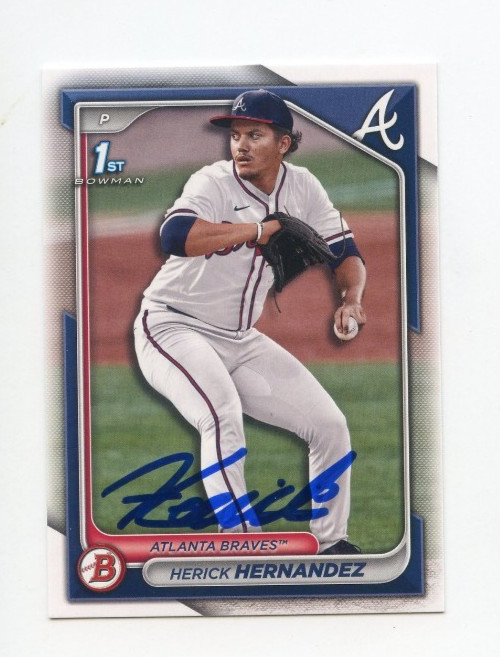 HERICK HERNANDEZ SIGNED AUTOGRAPHED 2024 BOWMAN DRAFT BASEBALL CARD AUTO