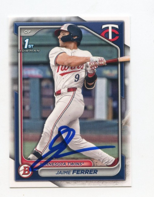 JAIME FERRER SIGNED AUTOGRAPHED 2024 BOWMAN DRAFT BASEBALL CARD AUTO