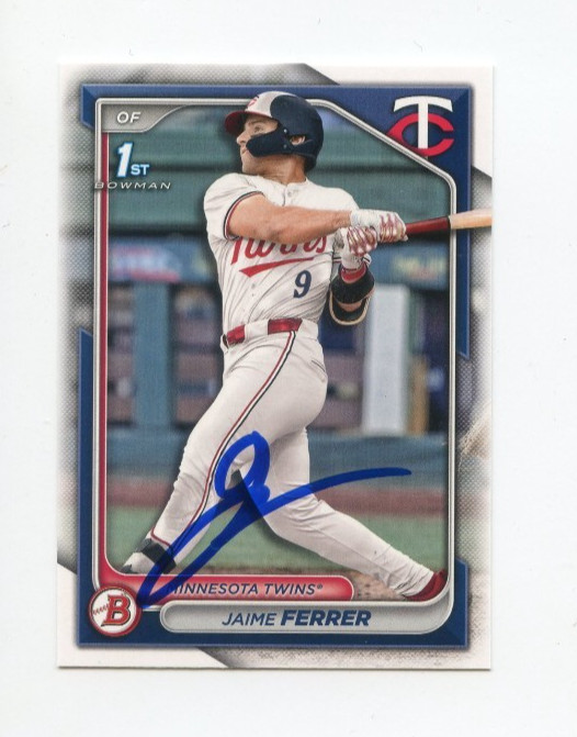 JAIME FERRER SIGNED AUTOGRAPHED 2024 BOWMAN DRAFT BASEBALL CARD AUTO