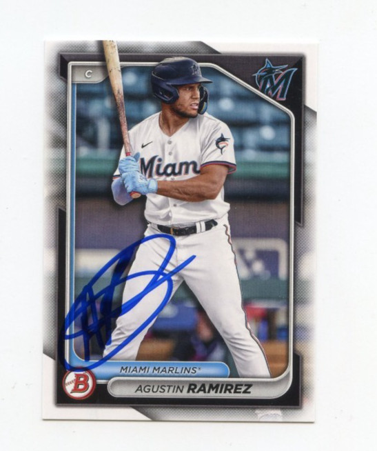 AGUSTIN RAMIREZ SIGNED AUTOGRAPHED 2024 BOWMAN DRAFT BASEBALL CARD AUTO