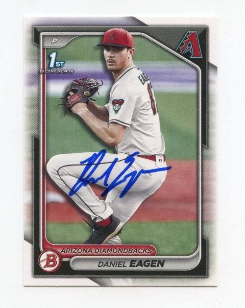 DANIEL EAGEN SIGNED AUTOGRAPHED 2024 BOWMAN DRAFT BASEBALL CARD AUTO