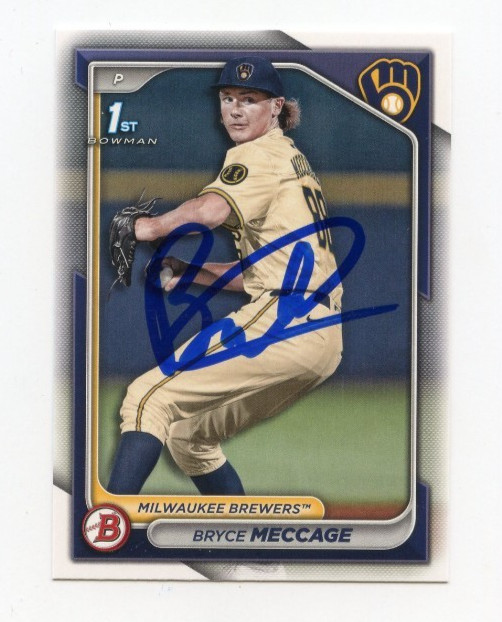 BRYCE MECCAGE SIGNED AUTOGRAPHED 2024 BOWMAN DRAFT BASEBALL CARD AUTO