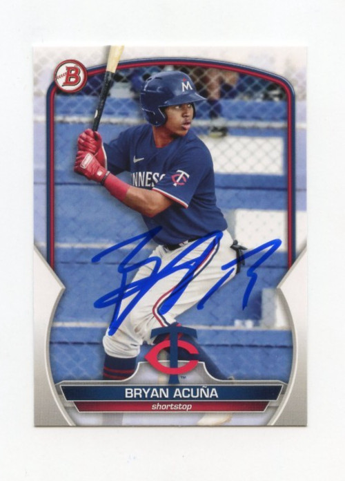 BRYAN ACUNA SIGNED AUTOGRAPHED 2023 BOWMAN BASEBALL CARD AUTO
