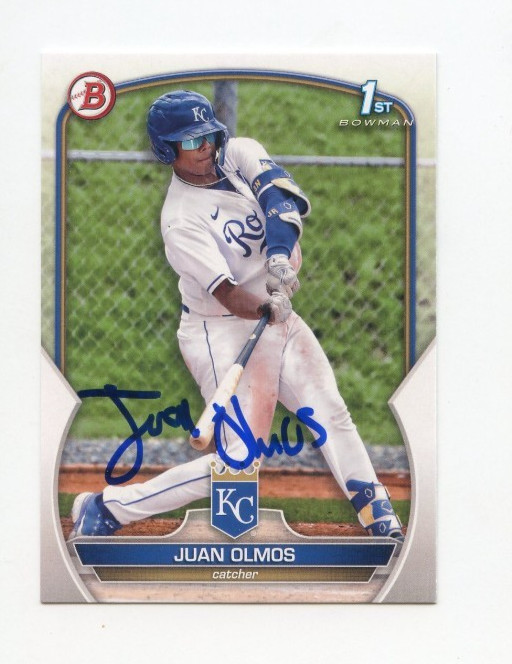 JUAN OLMOS SIGNED AUTOGRAPHED 2023 BOWMAN BASEBALL CARD AUTO
