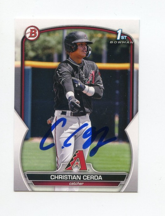 CHRISTIAN CERDA SIGNED AUTOGRAPHED 2023 BOWMAN BASEBALL CARD AUTO