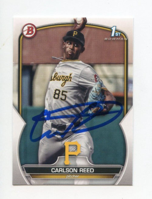 CARLSON REED SIGNED AUTOGRAPHED 2023 BOWMAN DRAFT BASEBALL CARD AUTO