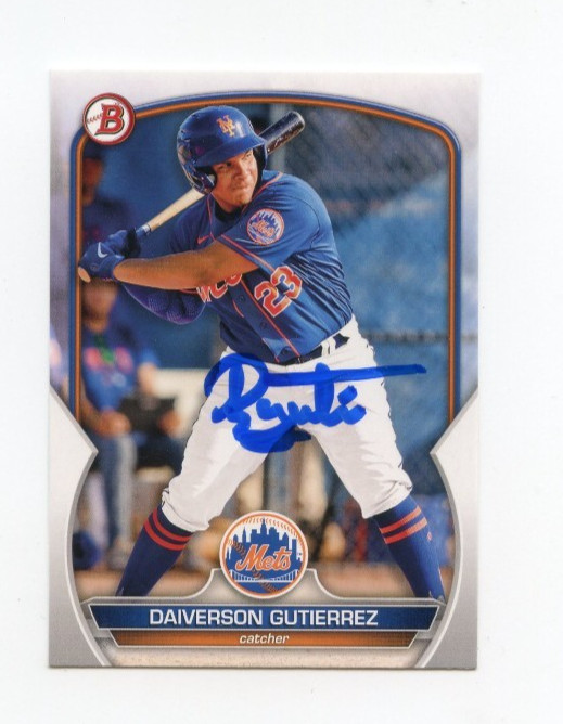 DAIVERSON GUTIERREZ SIGNED AUTOGRAPHED 2023 BOWMAN DRAFT BASEBALL CARD AUTO