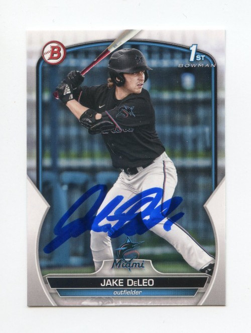 JAKE DELEO SIGNED AUTOGRAPHED 2023 BOWMAN DRAFT BASEBALL CARD AUTO