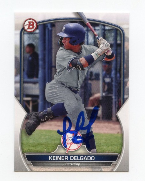KEINER DELGADO SIGNED AUTOGRAPHED 2023 BOWMAN DRAFT BASEBALL CARD AUTO