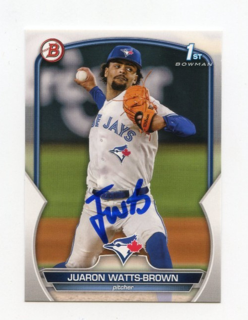 JUARON WATTS-BROWN SIGNED AUTOGRAPHED 2023 BOWMAN DRAFT BASEBALL CARD AUTO