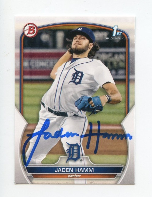 JADEN HAMM SIGNED AUTOGRAPHED 2023 BOWMAN DRAFT BASEBALL CARD AUTO