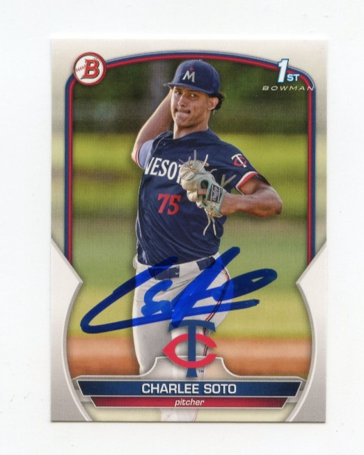 CHARLEE SOTO SIGNED AUTOGRAPHED 2023 BOWMAN DRAFT BASEBALL CARD AUTO