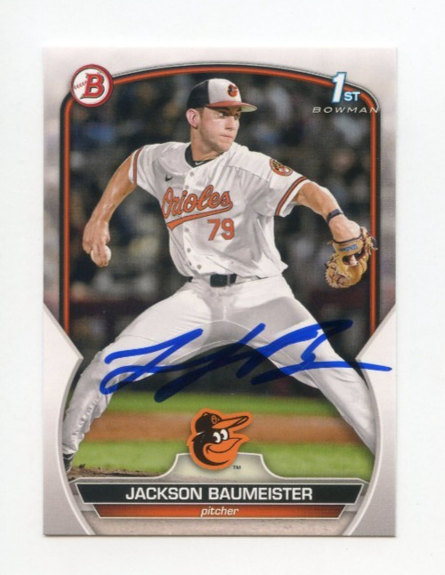 JACKSON BAUMEISTER SIGNED AUTOGRAPHED 2023 BOWMAN DRAFT BASEBALL CARD AUTO