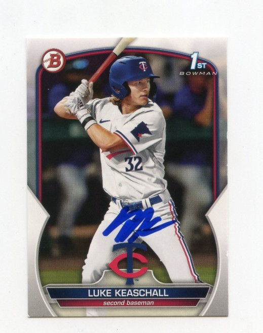 LUKE KEASCHALL SIGNED AUTOGRAPHED 2023 BOWMAN DRAFT BASEBALL CARD AUTO