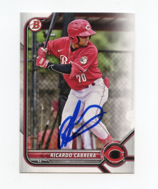 RICARDO CABRERA SIGNED AUTOGRAPHED 2022 BOWMAN BASEBALL CARD AUTO