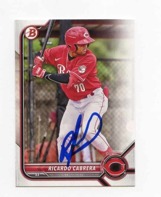RICARDO CABRERA SIGNED AUTOGRAPHED 2022 BOWMAN BASEBALL CARD AUTO