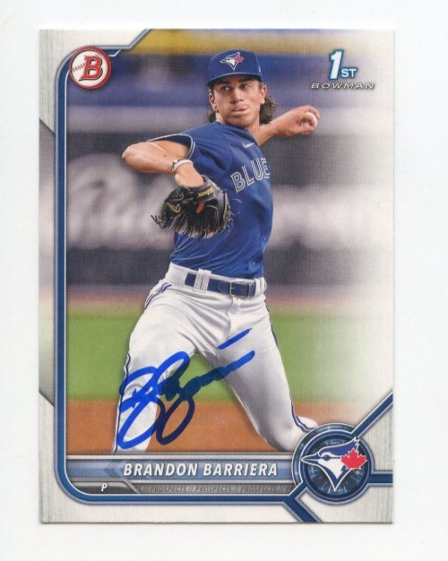 BRANDON BARRIERA SIGNED AUTOGRAPHED 2022 BOWMAN DRAFT BASEBALL CARD AUTO
