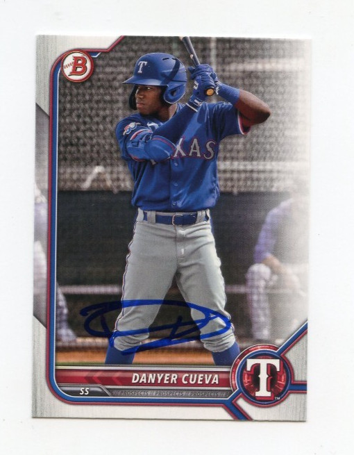 DANYER CUEVA SIGNED AUTOGRAPHED 2022 BOWMAN DRAFT BASEBALL CARD AUTO