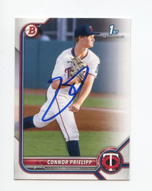 CONNOR PRIELIPP SIGNED AUTOGRAPHED 2022 BOWMAN DRAFT BASEBALL CARD AUTO