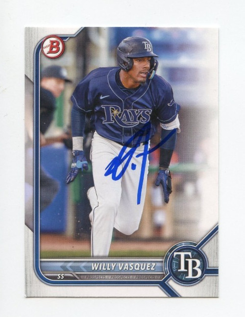 WILLY VASQUEZ SIGNED AUTOGRAPHED 2022 BOWMAN DRAFT BASEBALL CARD AUTO