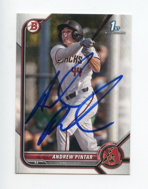 ANDREW PINTAR SIGNED AUTOGRAPHED 2022 BOWMAN DRAFT BASEBALL CARD AUTO