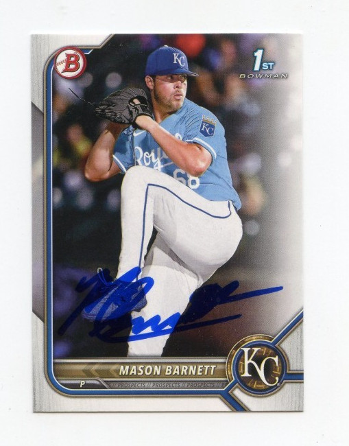 MASON BARNETT SIGNED AUTOGRAPHED 2022 BOWMAN DRAFT BASEBALL CARD AUTO