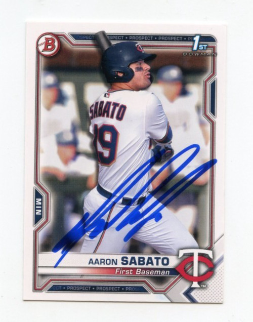 AARON SABATO SIGNED AUTOGRAPHED 2021 BOWMAN BASEBALL CARD AUTO