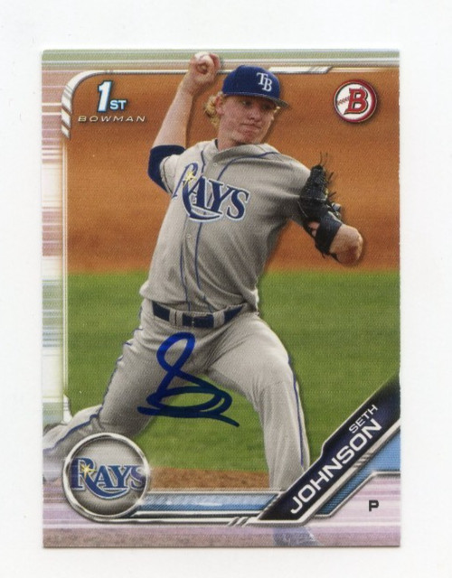 SETH JOHNSON SIGNED AUTOGRAPHED 2019 BOWMAN DRAFT BASEBALL CARD AUTO
