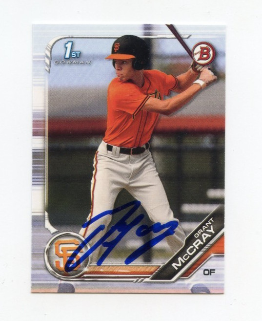 GRANT MCCRAY SIGNED AUTOGRAPHED 2019 BOWMAN DRAFT BASEBALL CARD AUTO